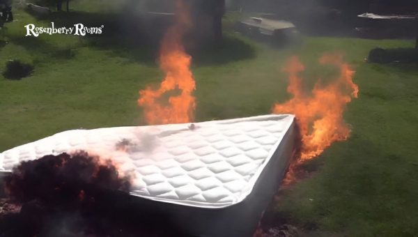 What happens when you burn a foam mattress?