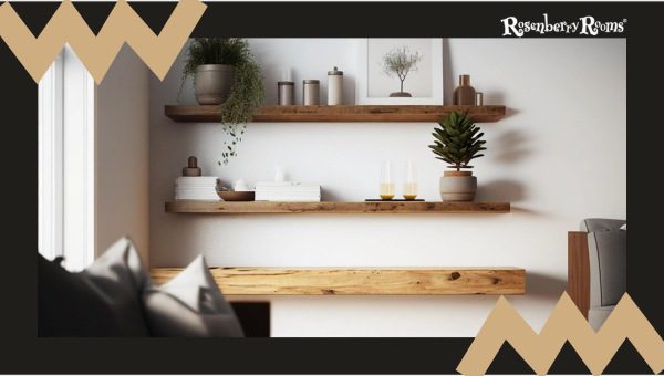 Rustic wooden shelves