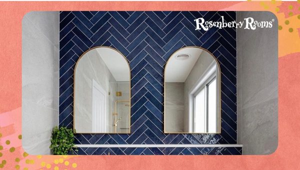 Beachy Blue Herringbone Tiles