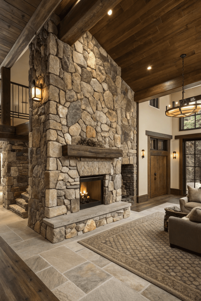 Mountain Modern Home Interior Ideas: Stone Accents for a Rustic Elegance