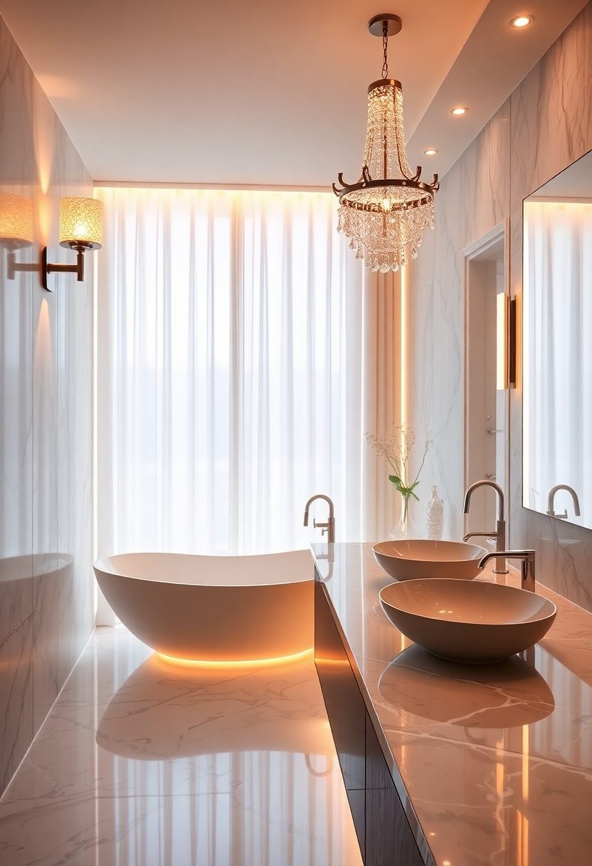 Small Luxury Bathroom Ideas: Luxurious Lighting Ideas