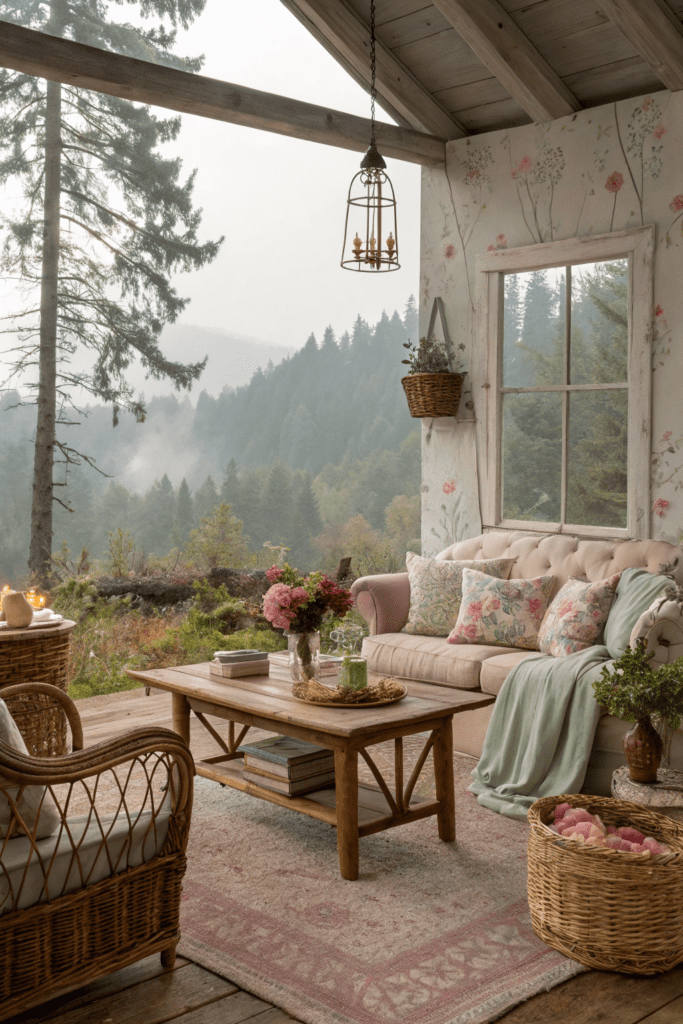 Cottage Core Living Rooms Ideas: 1. The Enchanted Forest Escape