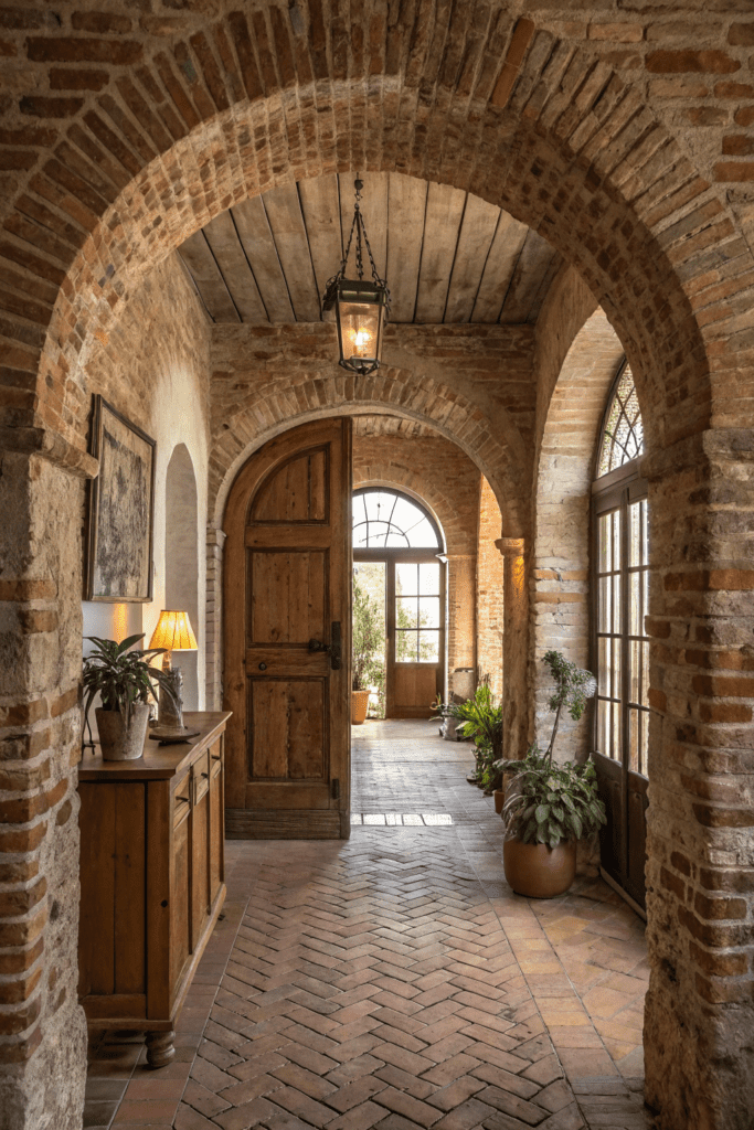 Cased Openings Between Rooms Ideas: 1. Arched Brick Entryway for Rustic Charm