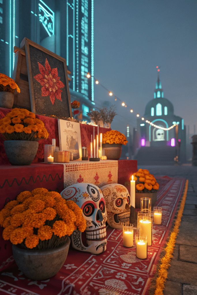 Mexican Art Painting Ideas: 1. Day of the Dead Meets Futurism