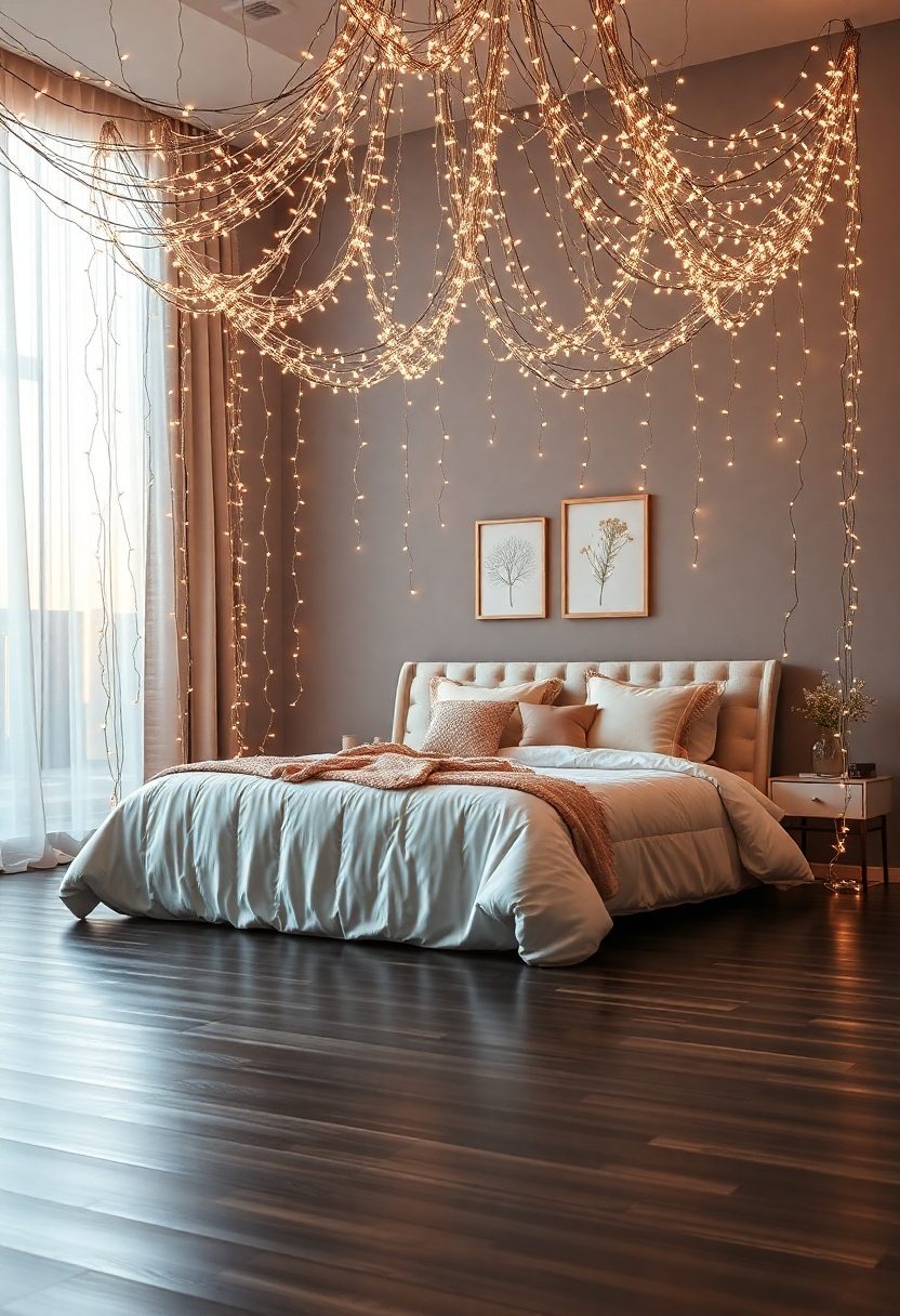 Cute DIY Room Decor Ideas: String Light Canopy