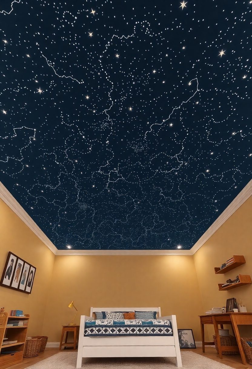 Kids Room False Ceiling Designs Ideas: Starry Night Sky False Ceiling Design