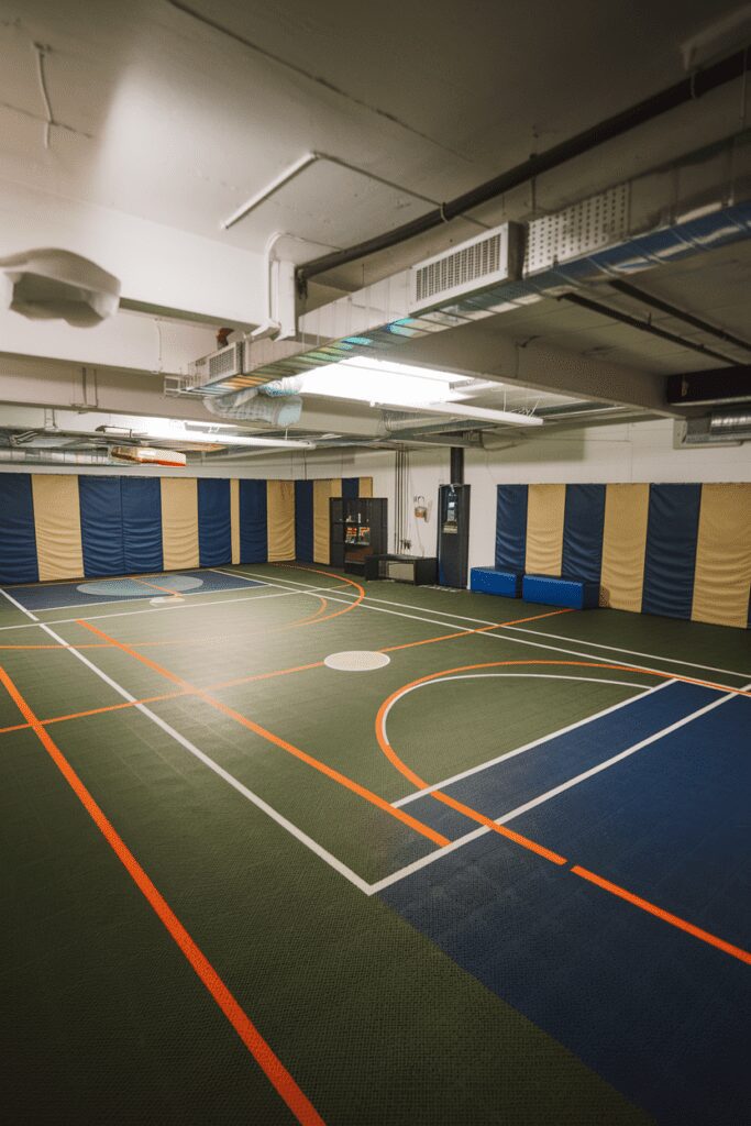 25+ Basement Room Ideas - Transform Your Space with Style! 27 Basement Room Ideas: Indoor Sports Court