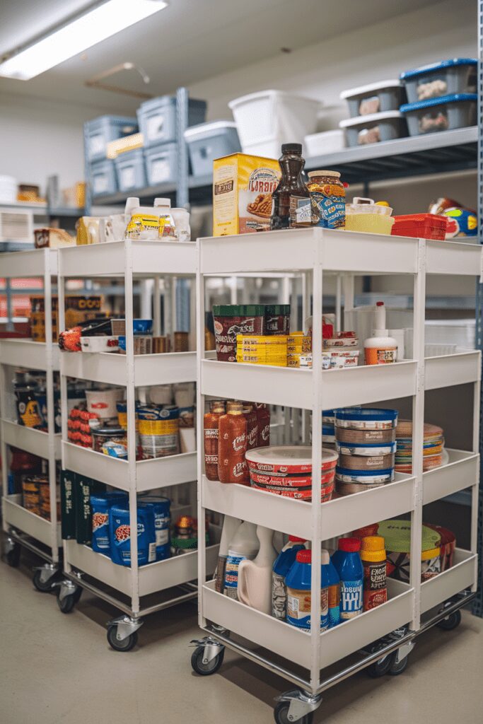 20+ Food Storage Room Ideas - Smart Storage Solutions 22 Food Storage Room Ideas: Rolling Carts for Portable Food Storage