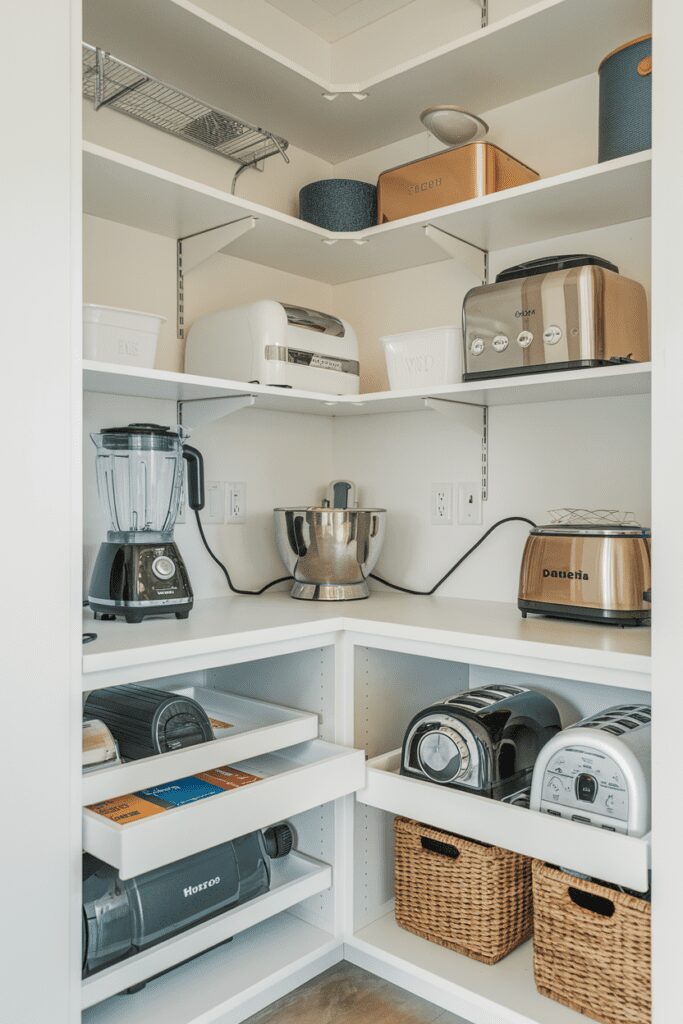 20+ Food Storage Room Ideas - Smart Storage Solutions 21 Food Storage Room Ideas: Small Appliances Corner for Added Convenience