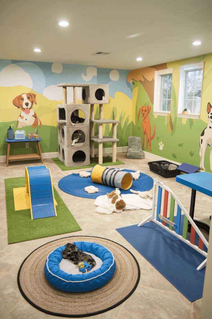 25+ Basement Room Ideas - Transform Your Space with Style! 23 Basement Room Ideas: Pet Paradise Playroom