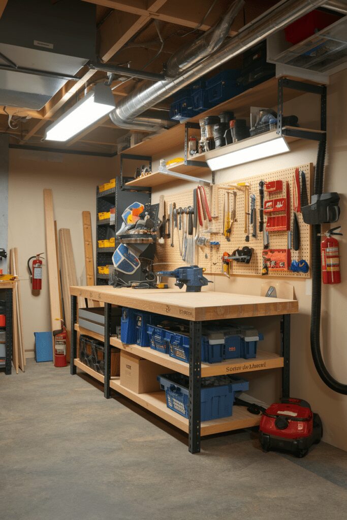 25+ Basement Room Ideas - Transform Your Space with Style! 21 Basement Room Ideas: Workshop for DIY Projects