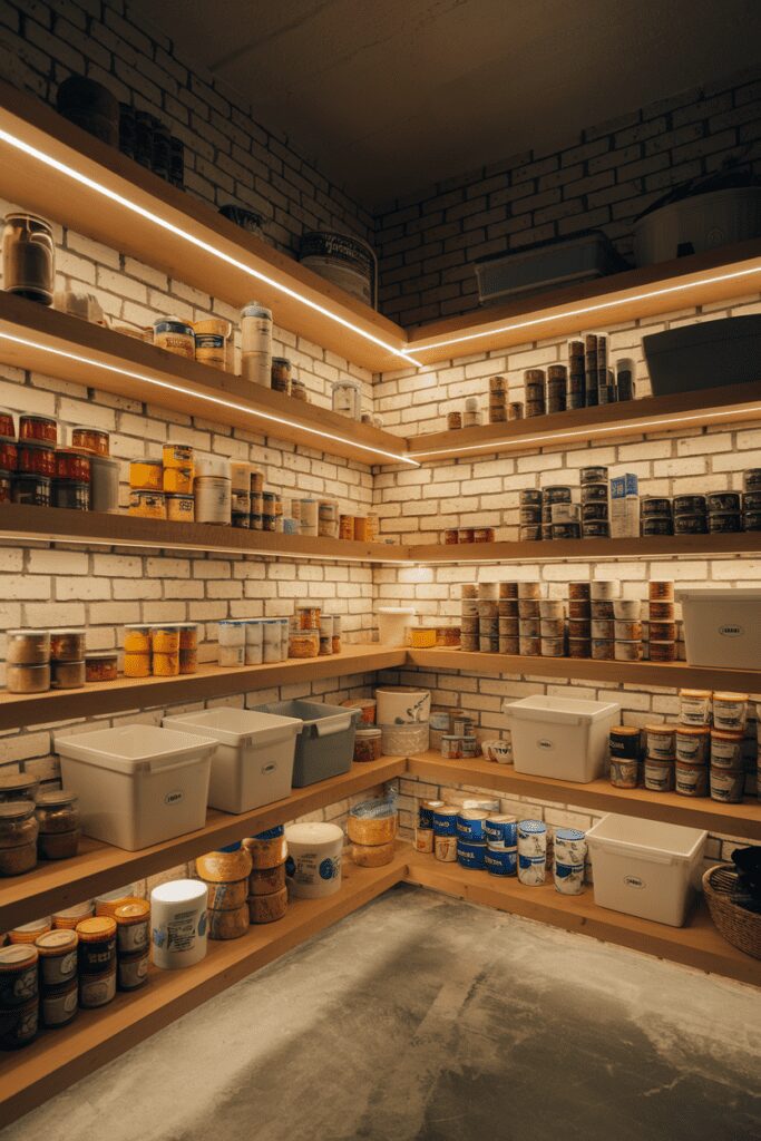 20+ Food Storage Room Ideas - Smart Storage Solutions 15 Food Storage Room Ideas: Built-In Lighting for Enhanced Visibility Food Storage Room Ideas