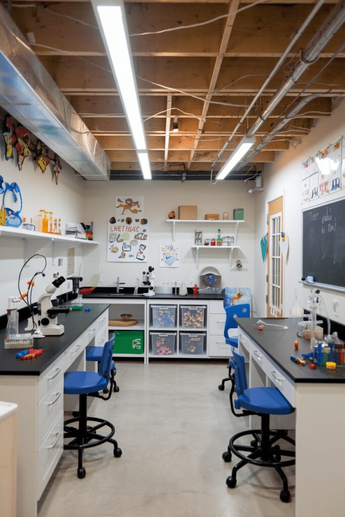 25+ Basement Room Ideas - Transform Your Space with Style! 18 Basement Room Ideas: Science Lab for Kids