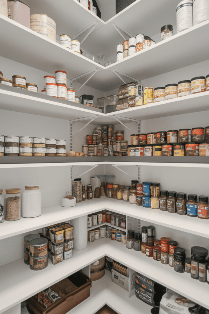 Food Storage Room Ideas: Tiered Shelves for a Layered Storage Approach