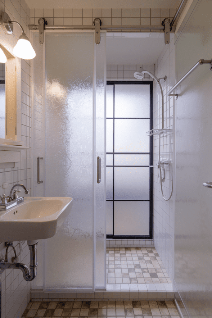 Small Bathroom Interior Ideas: Choose Sliding Doors for Better Space Utilization