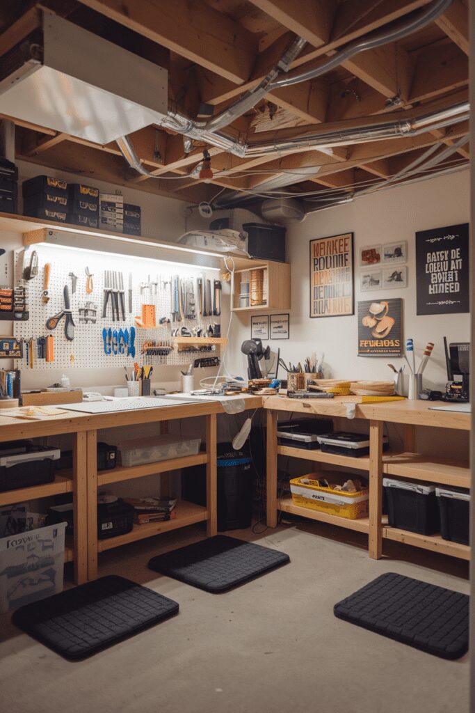 25+ Basement Room Ideas - Transform Your Space with Style! 13 Basement Room Ideas: Hobby and Craft Workshop