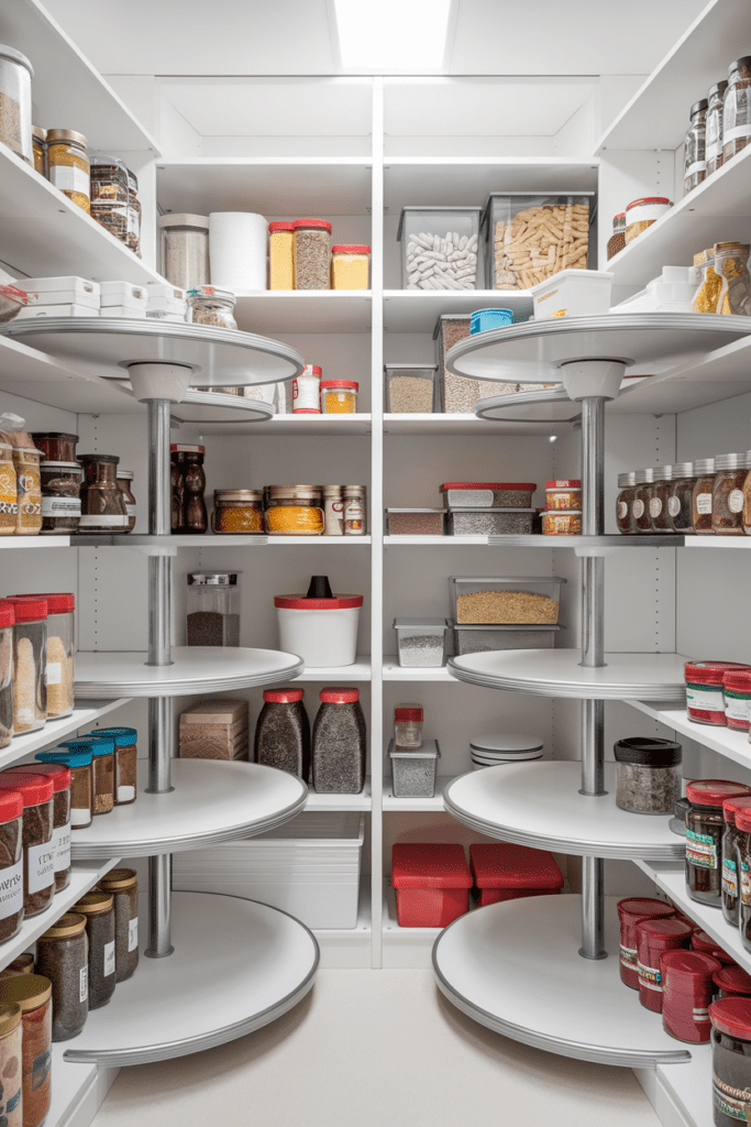 Food Storage Room Ideas: Rotating Shelves for Effortless Accessibility