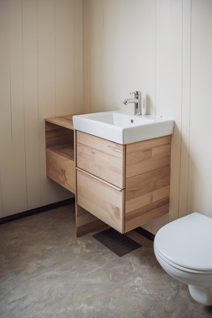 15+ Small Bathroom Interior Ideas - Transform Tiny Spaces Now! 2 Small Bathroom Interior Ideas: Install a Wall-Mounted Sink and Vanity