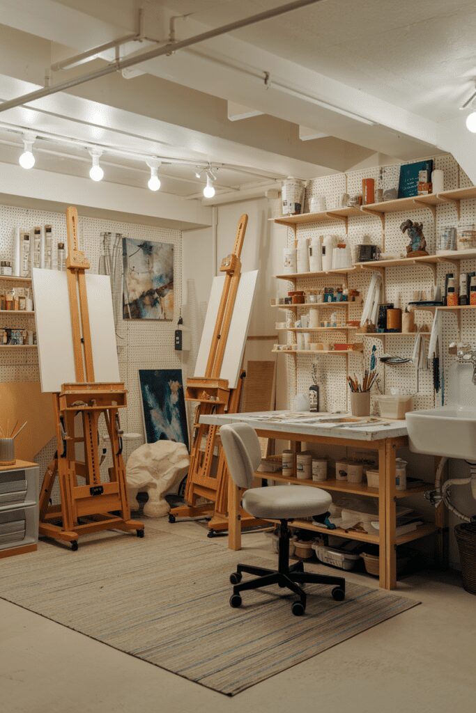 25+ Basement Room Ideas - Transform Your Space with Style! 4 Basement Room Ideas: Art Studio Sanctuary