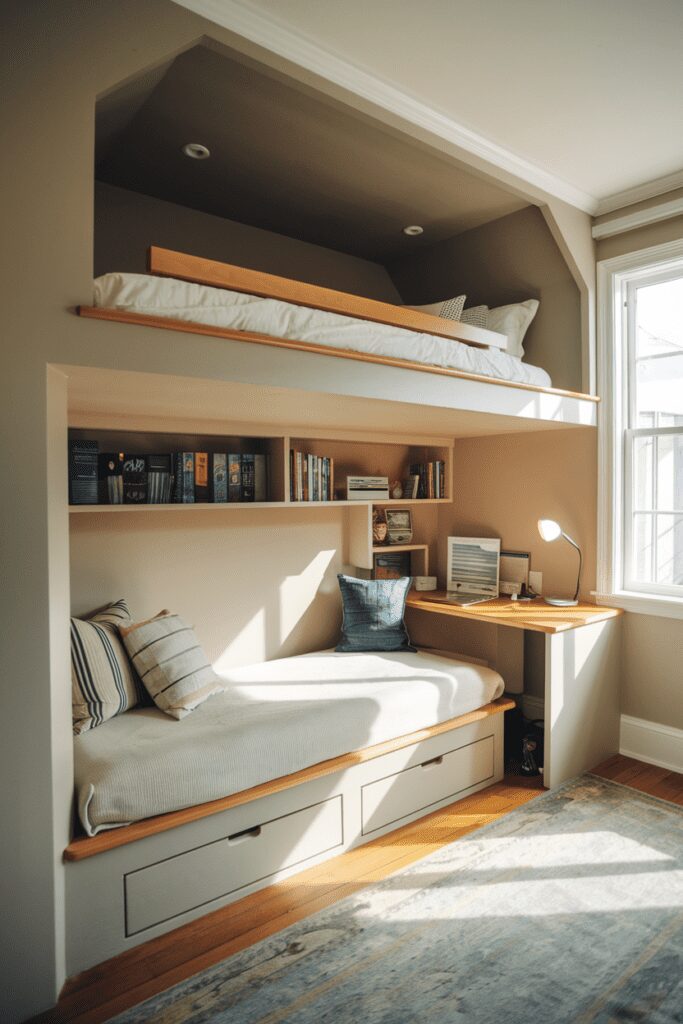 0027 3 a photo of a lofted bed with a second be OplO VgIREejhc0S6zFF A 61jlHHoSkOJkCng2sD0nQ cover 1