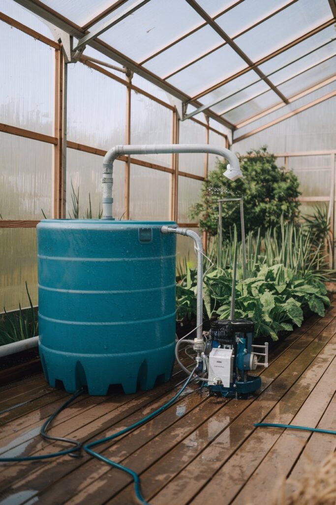 Greenhouse Interior Ideas: Rainwater Harvesting System for Irrigation