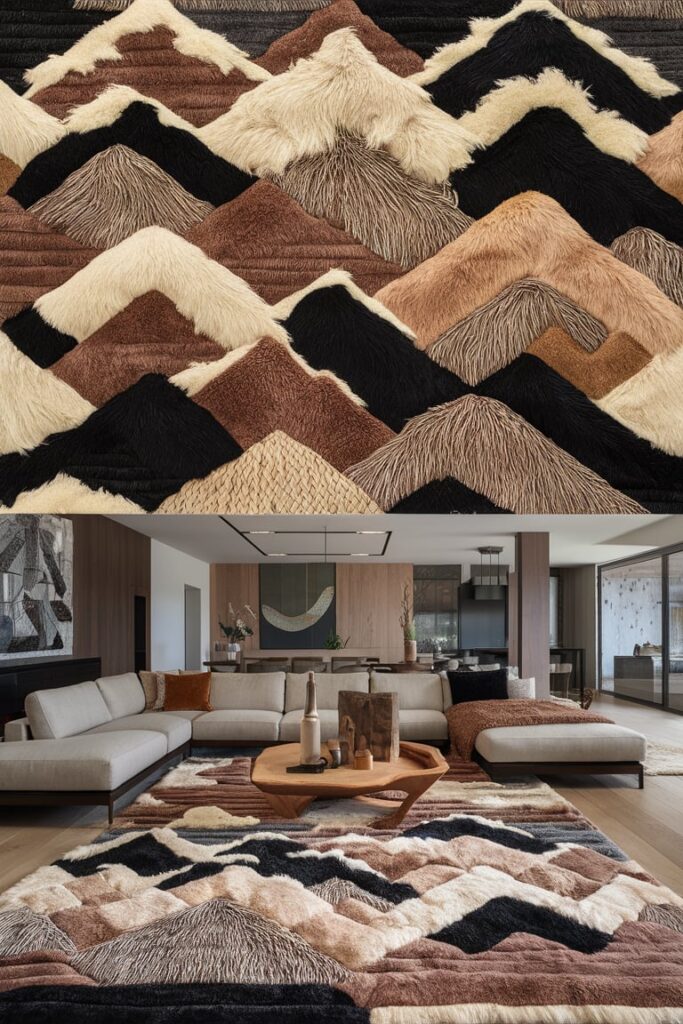 Mountain Modern Home Interior Ideas: Layered Rugs for Depth and Texture