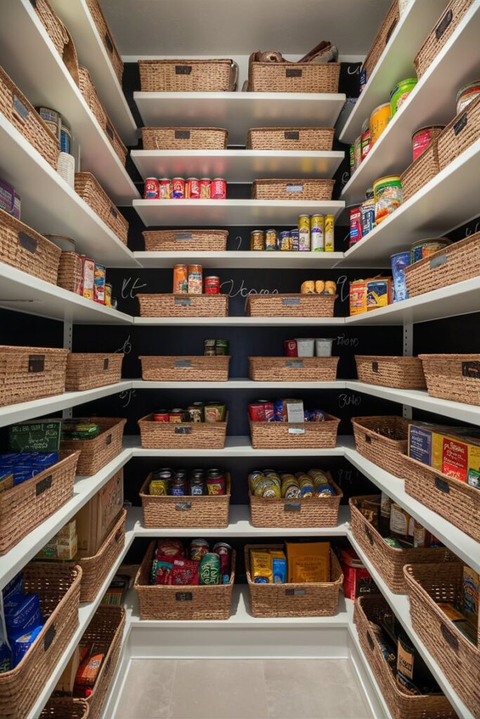 Food Storage Room Ideas: Under-Shelf Baskets to Maximize Space Utilization Food Storage Room Ideas