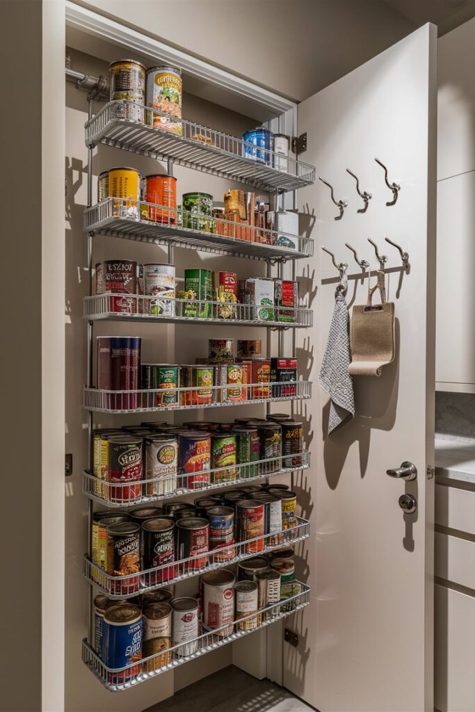 Food Storage Room Ideas: Over-the-Door Racks for Additional Storage