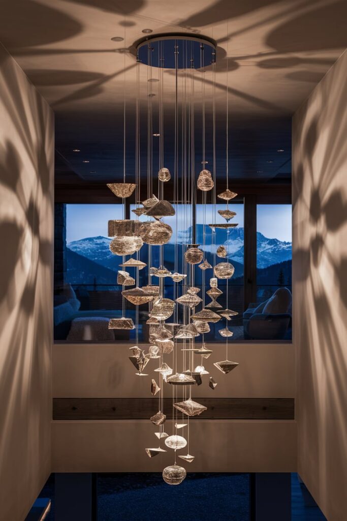 Mountain Modern Home Interior Ideas: Statement Chandeliers for Dramatic Flair