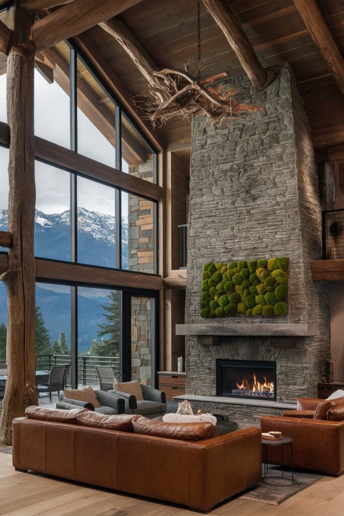 Mountain Modern Home Interior Ideas: Natural Elements as Statement Décor