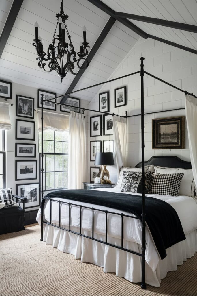 Dream Rooms Ideas: High-Contrast Black and White Bedroom