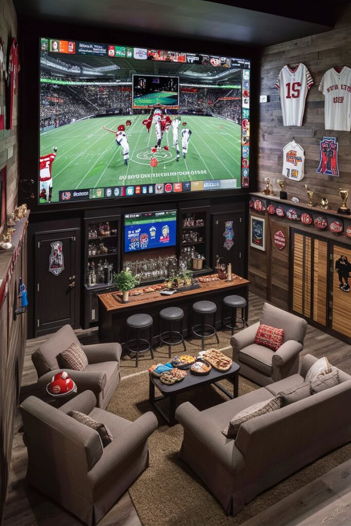 Basement Room Ideas: Sports Fan Cave