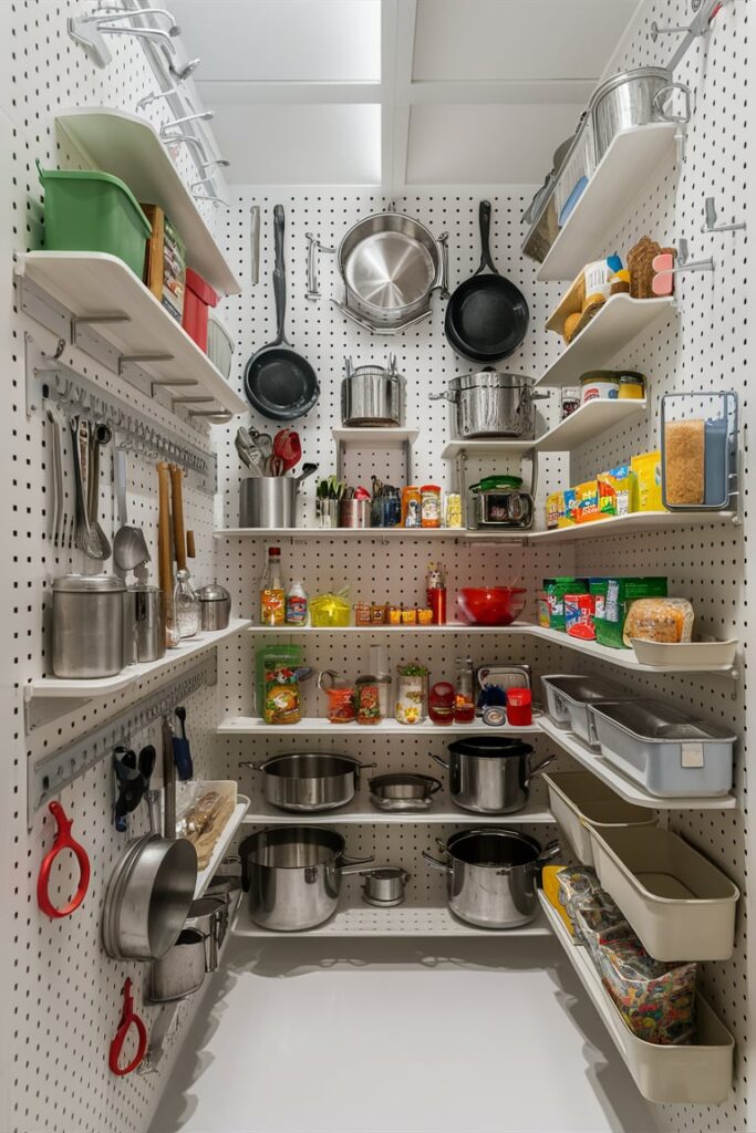 Food Storage Room Ideas: Pegboards for Flexible Storage Options