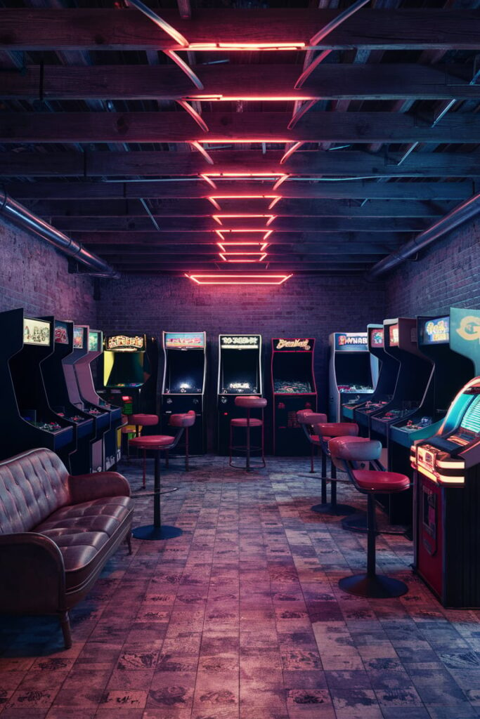 Basement Room Ideas: Vintage Arcade Room