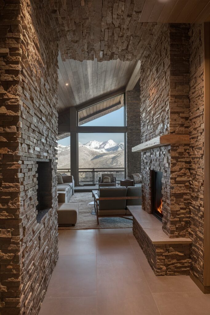 Mountain Modern Home Interior Ideas : Stone Accents for a Rustic Elegance