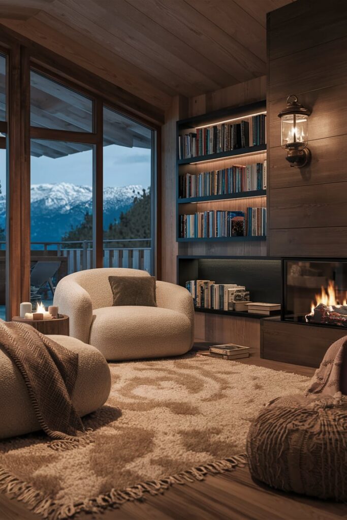 Mountain Modern Home Interior Ideas: Cozy Nooks with Plush Furnishings