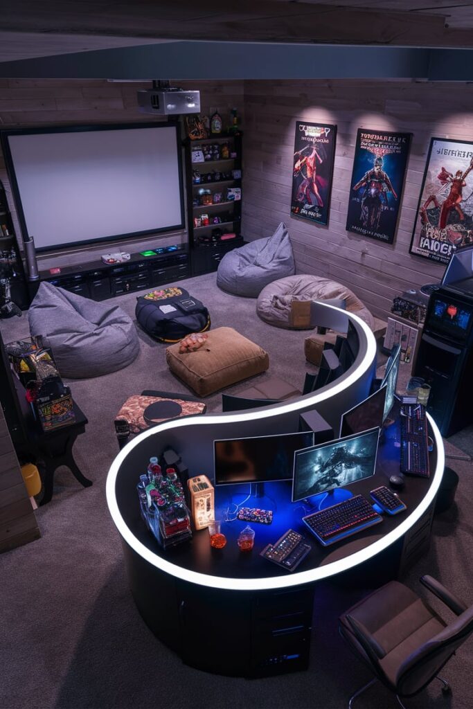 Gaming Paradise Basement Room Ideas