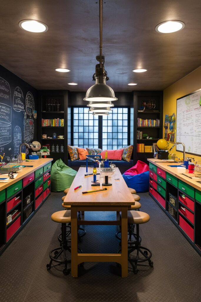 Basement Room Ideas: Science Lab for Kids