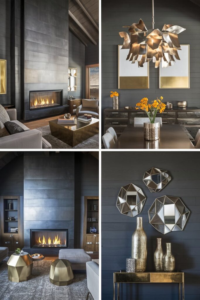 Mountain Modern Home Interior Ideas: Metallic Accents for Subtle Shine