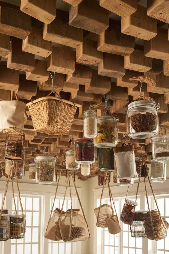 Food Storage Room Ideas: Ceiling Hooks for Hanging Storage Solutions