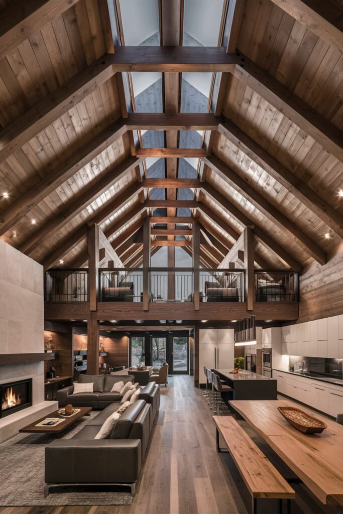 Mountain Modern Home Interior Ideas: Vaulted Ceilings for a Spacious Look