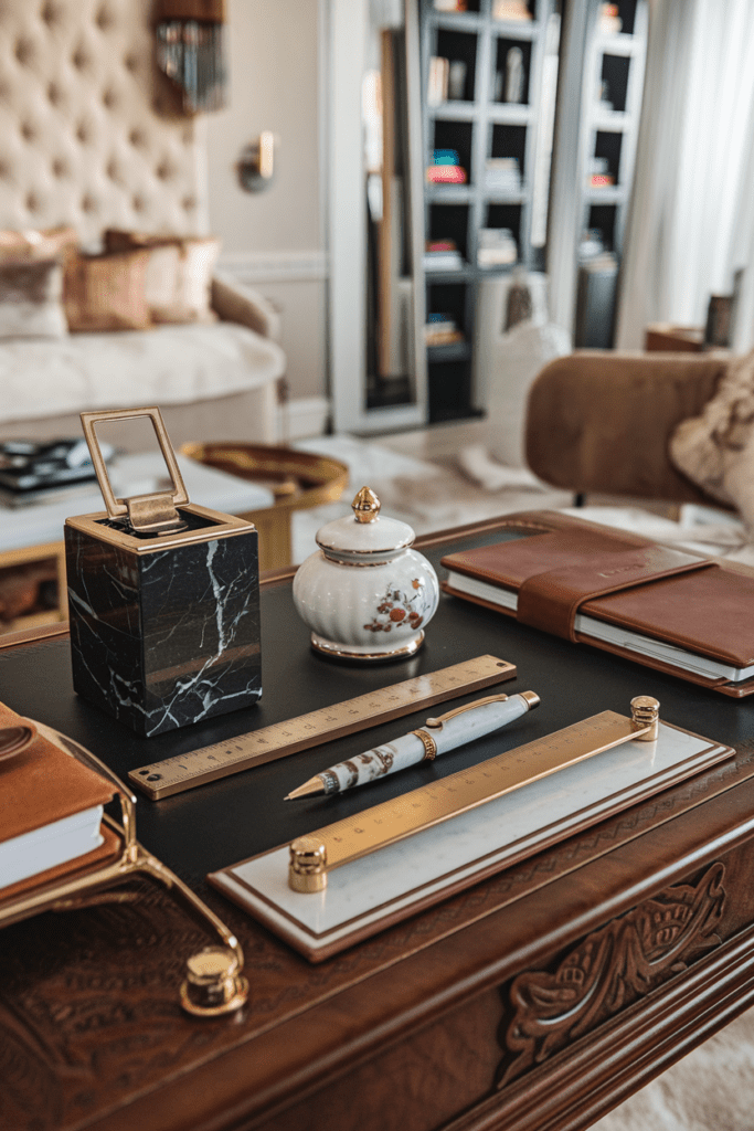 Luxury Dorm Ideas: Chic Desk Accessories for Elegant Study Space