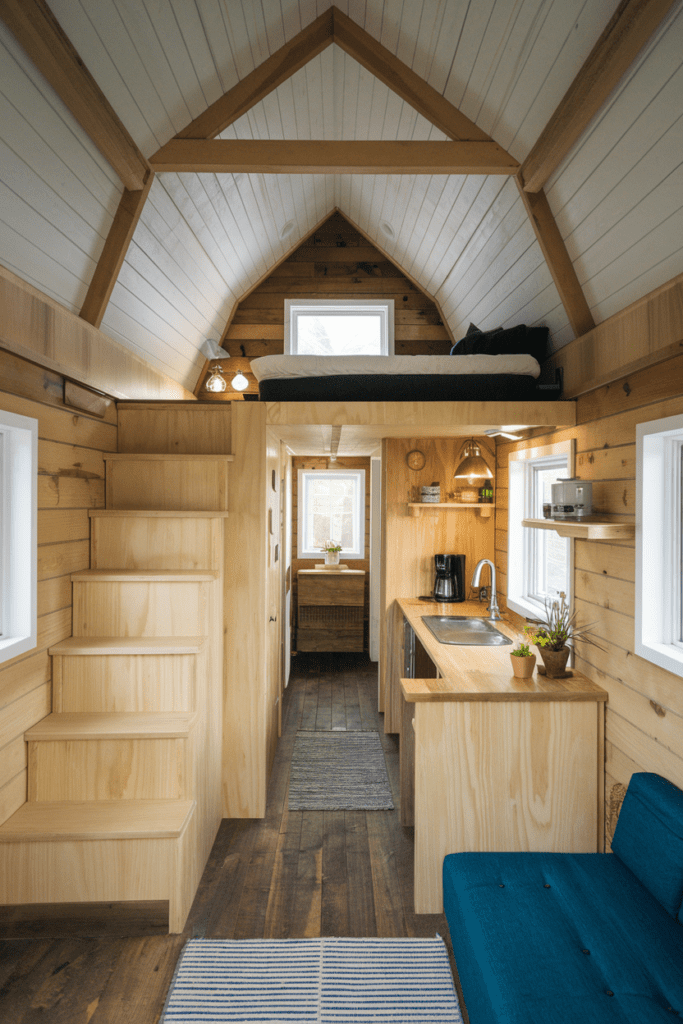 Tiny Cabins Interior Ideas: Compact Loft Layout for Extra Space