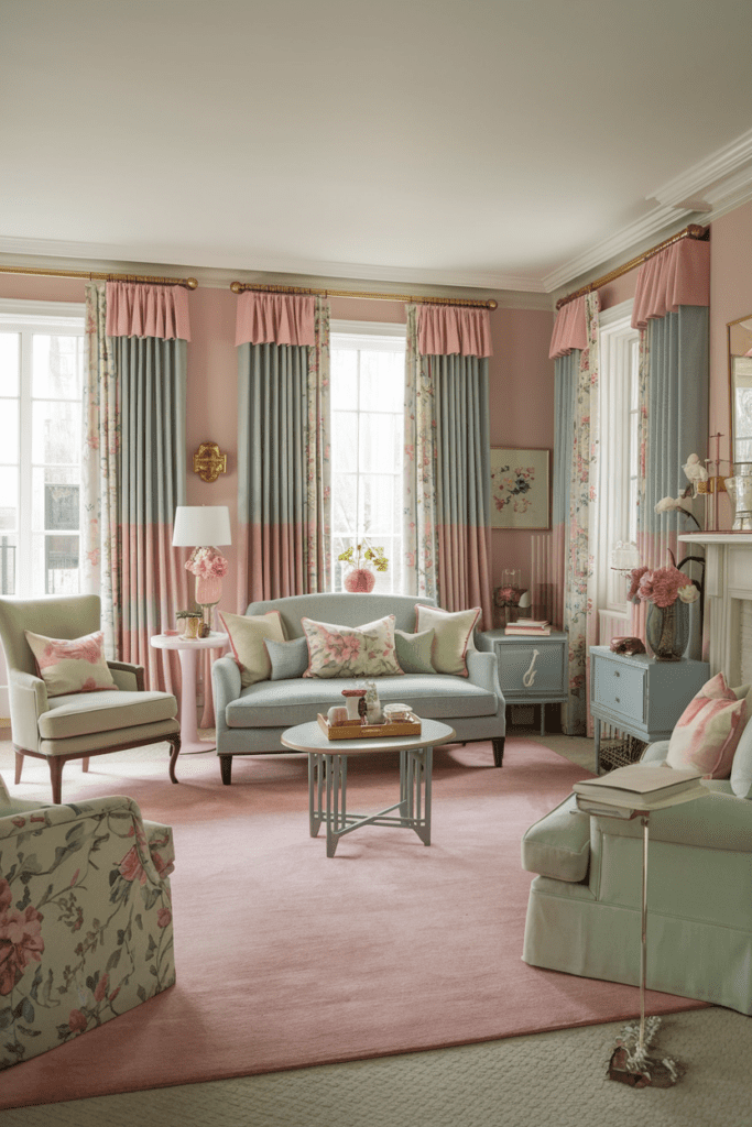 Cozy Traditional Living Room Ideas:  Layered Lighting and Soft Fabrics