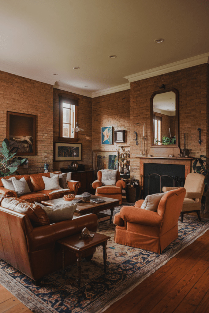 Cozy Traditional Living Room Ideas: Warm Hues and Traditional Artwork