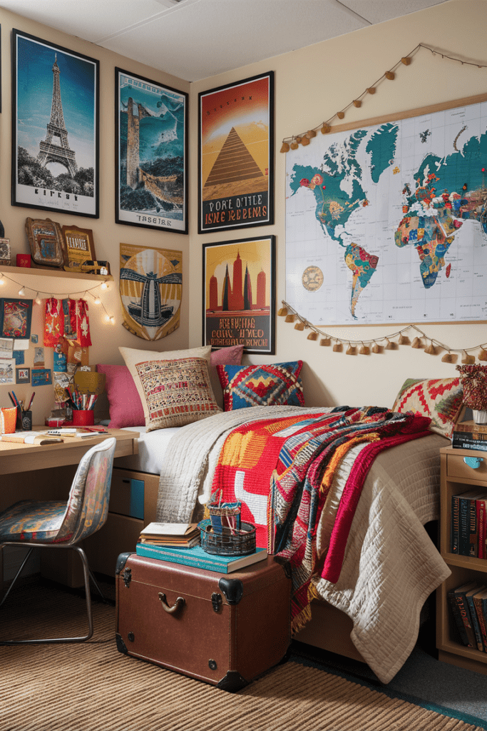 Dorm Room Ideas: Travel-Inspired Dorm Room