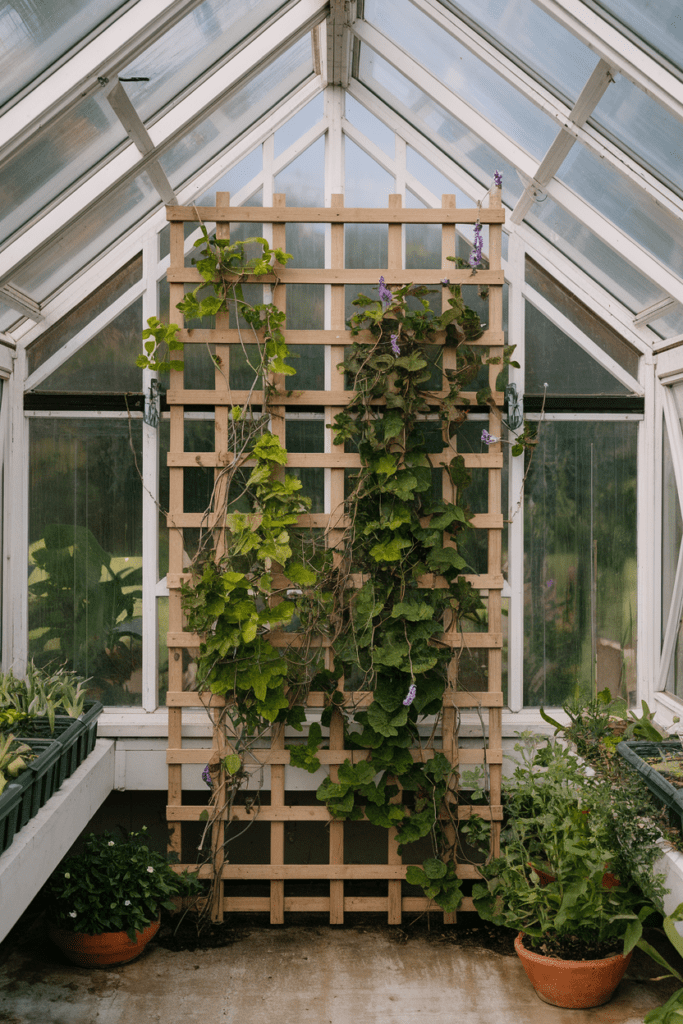 Greenhouse Interior Ideas: Climbing Frames for Vining Plants