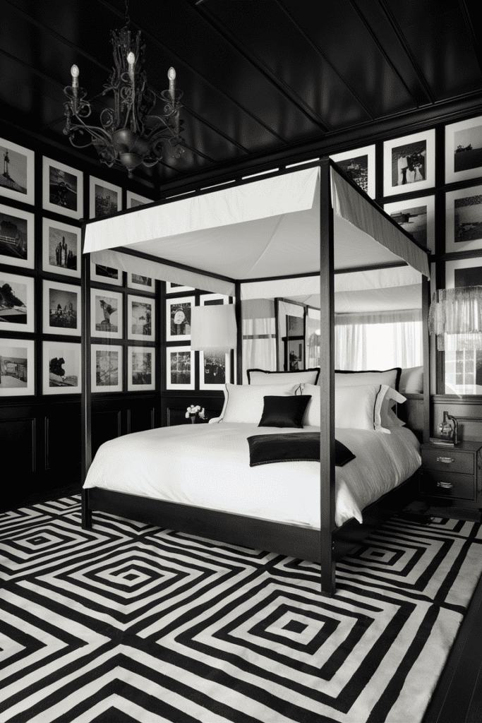 Dream Rooms Ideas: High-Contrast Black and White Bedroom