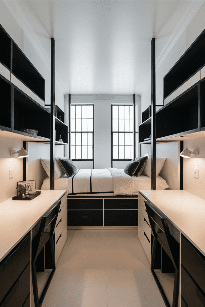 Luxury Dorm Ideas: Minimalist Decor with Monochrome Elegance