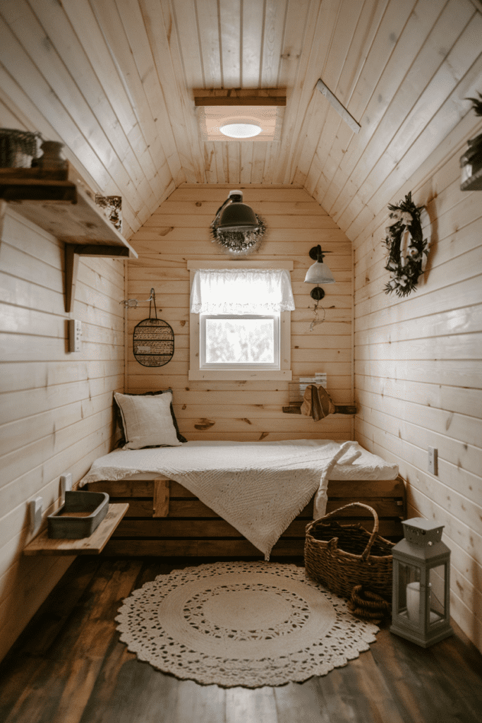 Farmhouse Chic with Rustic Elegance Tiny Cabins Interior Ideas